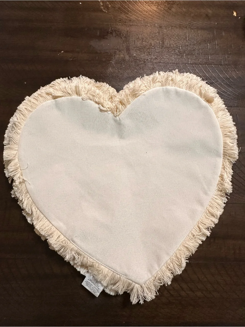 Heart-Shaped Fringe Placemat - Cream